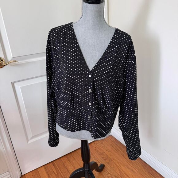Madewell V-Neck Button-Front Shirt XL Preppy Contemporary - Picture 1 of 6